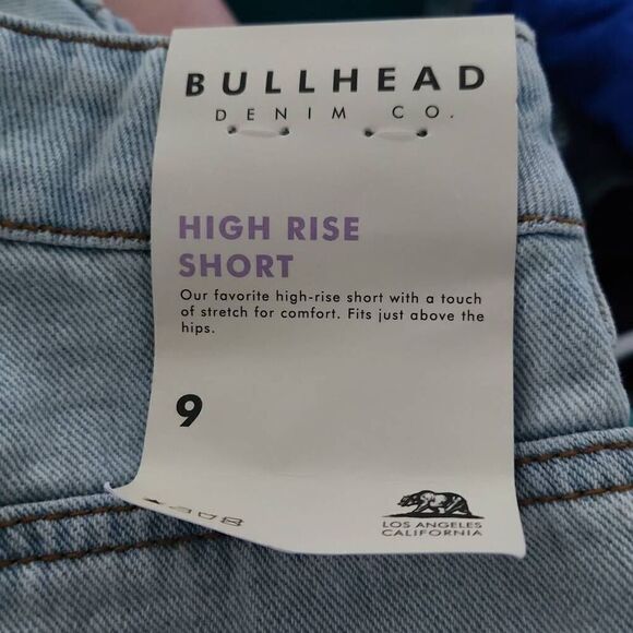 Bullhead Denim Women's Size 9 Blue Button Front High Rise Shorts - Picture 4 of 6
